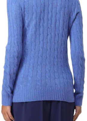 (W) Polo Ralph Lauren 女款藍色羊絨V領麻花針織毛衣 211910422-020 Purchase (W) Polo Ralph Lauren 女款藍色羊絨V領麻花針織毛衣 211910422-020