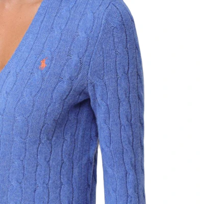 (W) Polo Ralph Lauren 女款藍色羊絨V領麻花針織毛衣 211910422-020 Details for (W) Polo Ralph Lauren 女款藍色羊絨V領麻花針織毛衣 211910422-020