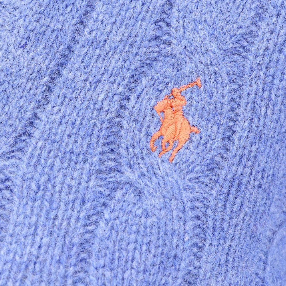 Sizing (W) Polo Ralph Lauren 女款藍色羊絨V領麻花針織毛衣 211910422-020