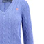 Cheap (W) Polo Ralph Lauren 女款藍色羊絨V領麻花針織毛衣 211910422-020