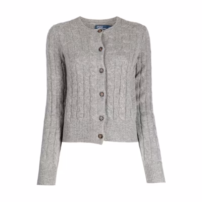 (Women) Polo Ralph Lauren Women’s Grey Solid Single-Breasted Knit Sweater. 211891617-003