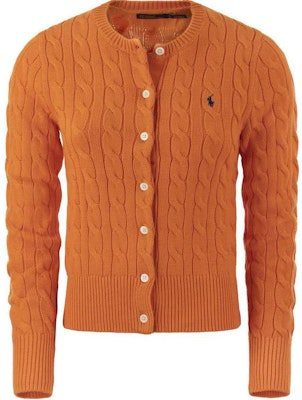 (W) Polo Ralph Lauren 女款橙色針織開襟衫附刺繡標誌. 211891643-008 Order (W) Polo Ralph Lauren 女款橙色針織開襟衫附刺繡標誌. 211891643-008