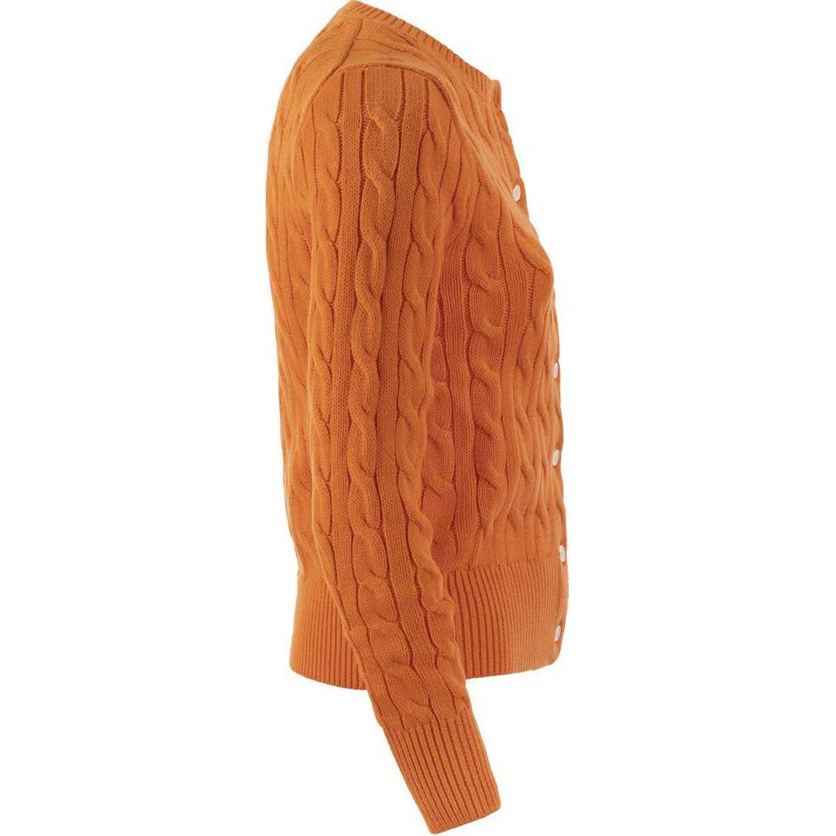 Shop (W) Polo Ralph Lauren 女款橙色針織開襟衫附刺繡標誌. 211891643-008