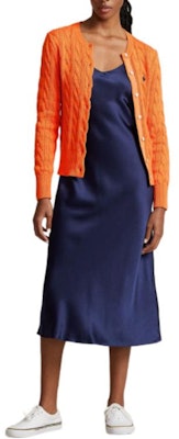 (W) Polo Ralph Lauren 女款橙色針織開襟衫附刺繡標誌. 211891643-008 Purchase (W) Polo Ralph Lauren 女款橙色針織開襟衫附刺繡標誌. 211891643-008