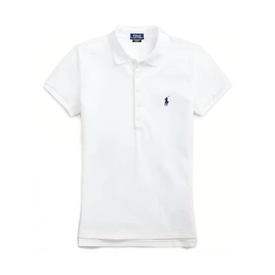 (Women) Polo Ralph Lauren Women’s Solid Fitted Short Sleeve Polo Shirt White. WMPOKNINCU20250-100