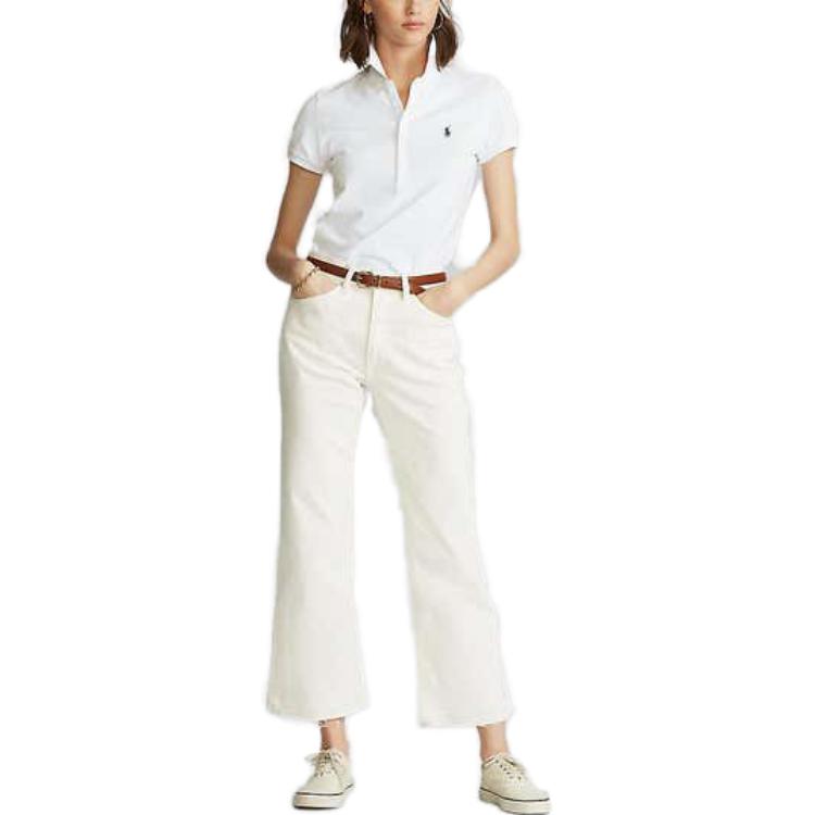 (Women) Polo Ralph Lauren Women’s Solid Fitted Short Sleeve Polo Shirt White. WMPOKNINCU20250-100 圖 3