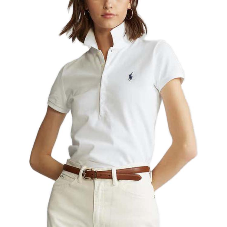 (Women) Polo Ralph Lauren Women’s Solid Fitted Short Sleeve Polo Shirt White. WMPOKNINCU20250-100 圖 4