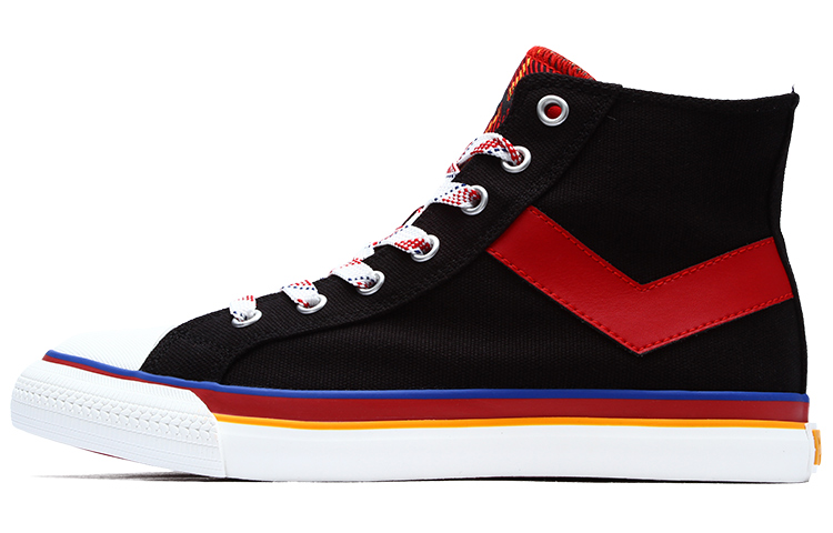 (W) PONY Canvas High-Top 'Black Red'