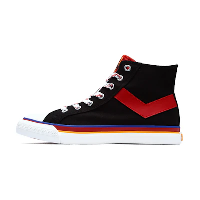 (W) PONY Canvas High-Top 'Black Red'