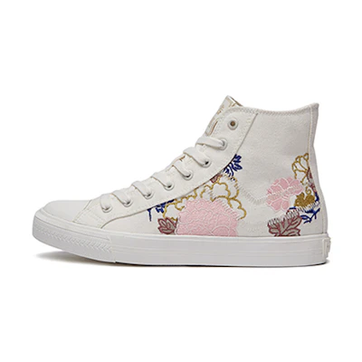(W) PONY Canvas Sneakers White