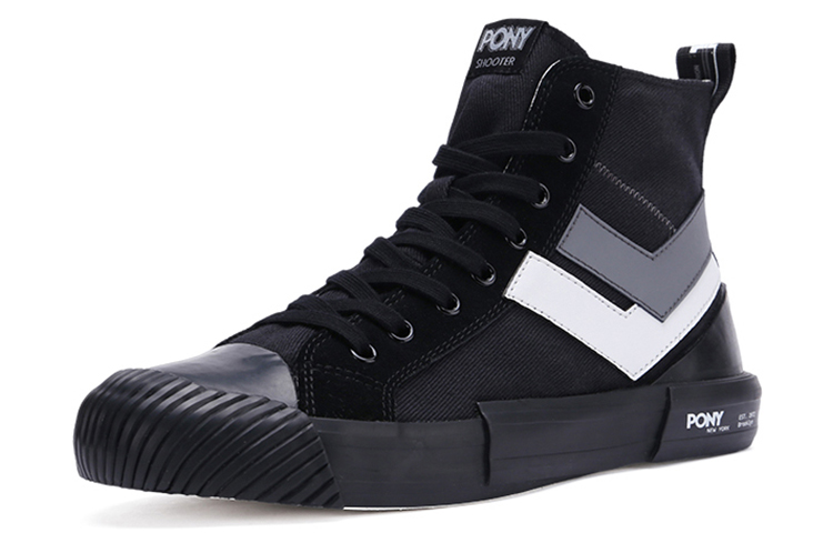 Order (W) PONY Hoge Canvas Sneakers ''Deconstructed Zwart Grijs'' 03W1SH12BK