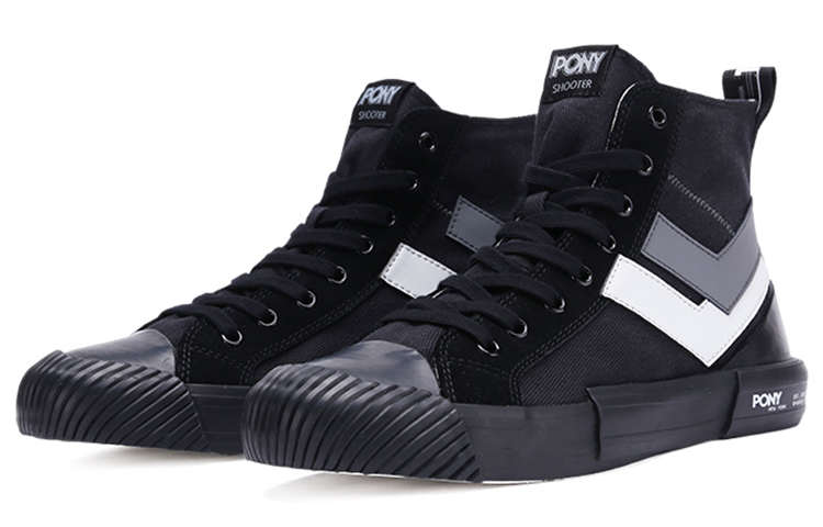 Lookbook (W) PONY Hoge Canvas Sneakers ''Deconstructed Zwart Grijs'' 03W1SH12BK