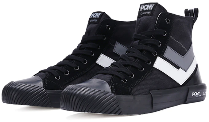 (W) PONY Hoge Canvas Sneakers ''Deconstructed Zwart Grijs'' 03W1SH12BK Lookbook (W) PONY Hoge Canvas Sneakers ''Deconstructed Zwart Grijs'' 03W1SH12BK