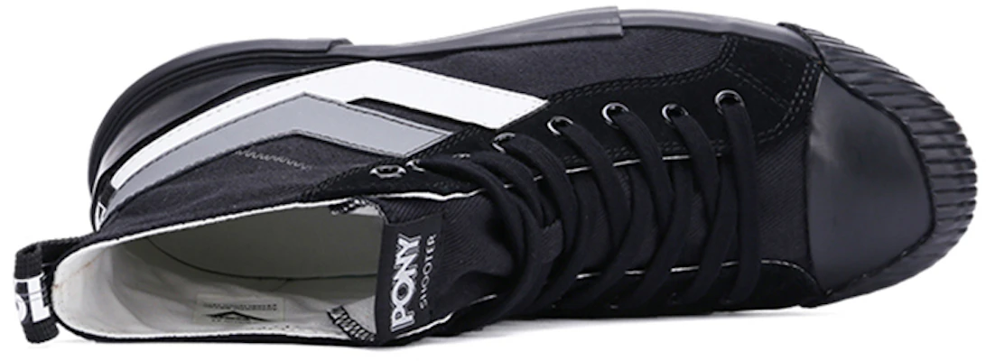 (W) PONY Hoge Canvas Sneakers ''Deconstructed Zwart Grijs'' 03W1SH12BK Shop (W) PONY Hoge Canvas Sneakers ''Deconstructed Zwart Grijs'' 03W1SH12BK