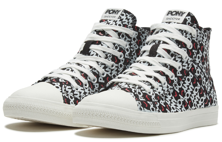 (W) PONY High-Top Printed Canvas 'White' 圖 3