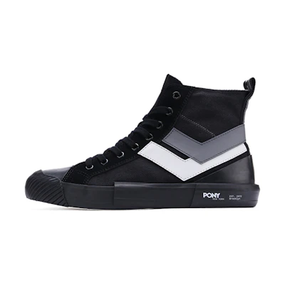 (W) PONY High-Top Canvas 'Deconstructed Black Grey'