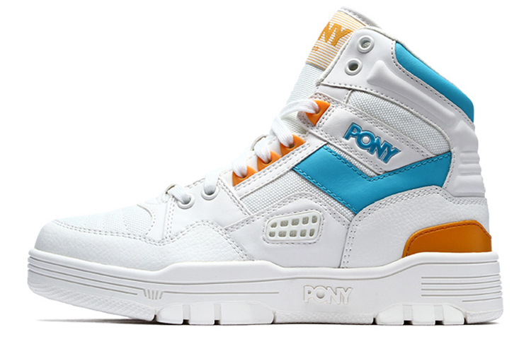 (W) PONY Retro High-Top Basketball Sneaker 'White Blue'