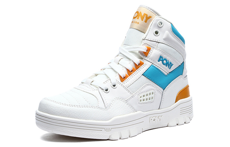(W) PONY Retro High-Top Basketball Sneaker 'White Blue' 圖 2