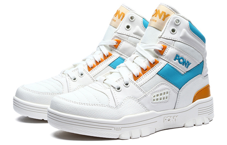 (W) PONY Retro High-Top Basketball Sneaker 'White Blue' 圖 3