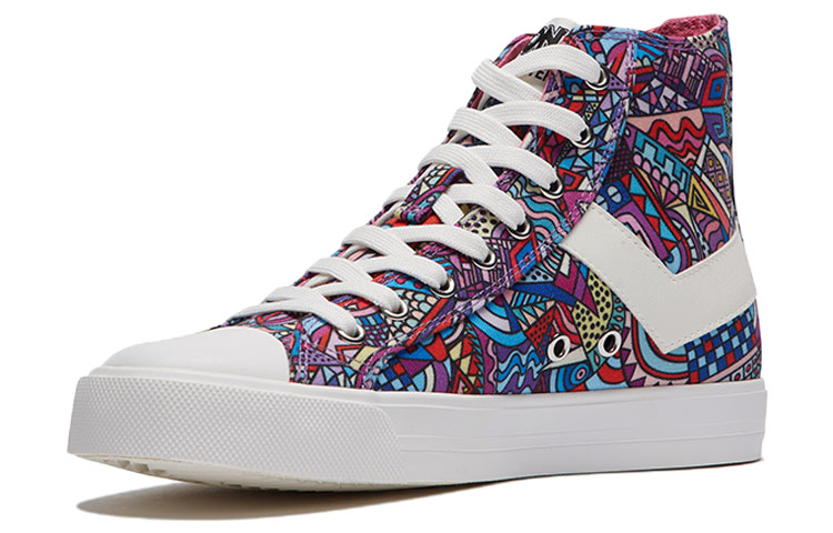 (W) PONY Shooter High Canvas Shoes White Label Multicolor 圖 2