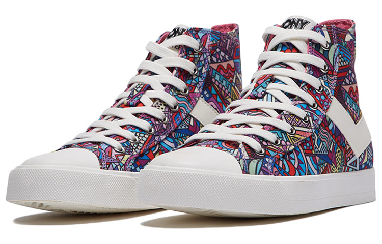 (W) PONY Shooter High Canvas Shoes White Label Multicolor 圖 3