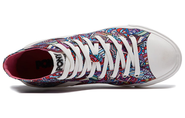 (W) PONY Shooter High Canvas Shoes White Label Multicolor 圖 4