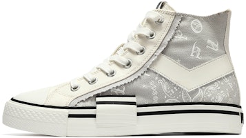 (Women) PONY Shooter High Top Canvas 'Cashew Blossom White Grey' 21W1SH01GR (Women) PONY Shooter High Top Canvas 'Cashew Blossom White Grey' 21W1SH01GR