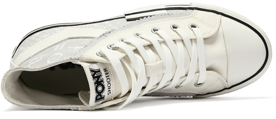 (W) PONY Shooter High Top Canvas 'Blanco Gris Flor de Anacardo' 21W1SH01GR Shop (W) PONY Shooter High Top Canvas 'Blanco Gris Flor de Anacardo' 21W1SH01GR