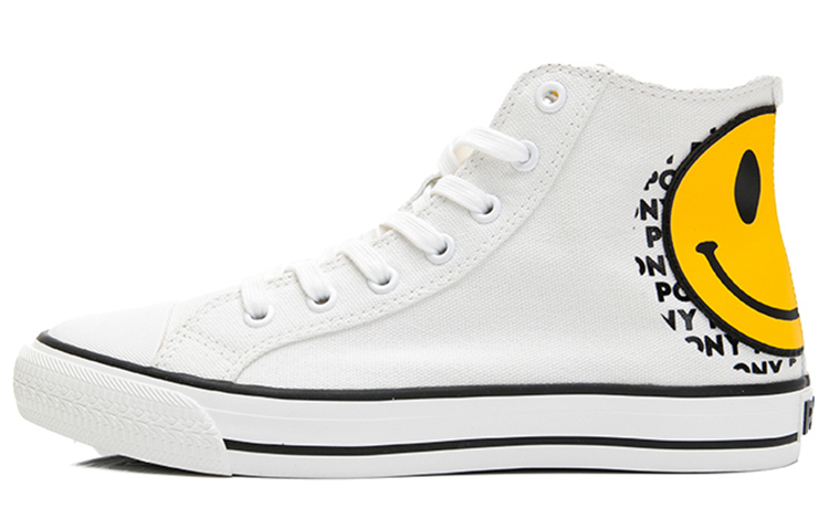 (W) PONY Shooter High Top Canvas 'Smiley Face - White'