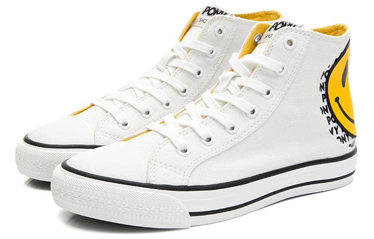 (W) PONY Shooter High Top Canvas 'Smiley Face - White' 圖 2