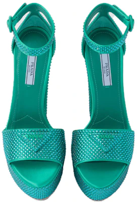 (W) Sandales à Plateforme Prada 135mm Cristal Satin Absinthe 1XP53B_2AWL_F0MYE_F_135 Lookbook (W) Sandales à Plateforme Prada 135mm Cristal Satin Absinthe 1XP53B_2AWL_F0MYE_F_135