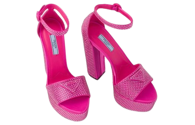 Purchase (W) Plataformas Prada 135mm Cristal Rosa Begonia en Satén 1XP53B_2AWL_F0638_F_135