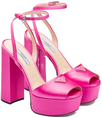 (Women) Prada 135mm Platform Sandals Begonia Pink Satin 1XP48B_049_F0638_F_135 Lookbook (Women) Prada 135mm Platform Sandals Begonia Pink Satin 1XP48B_049_F0638_F_135