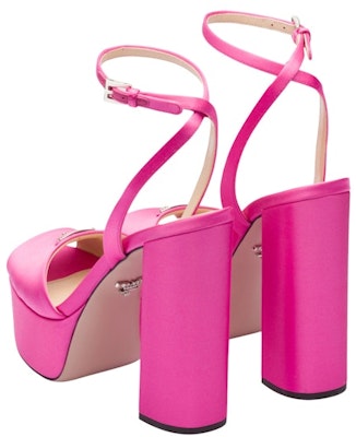 (W) Prada 135mm Sandal Platform Satin Pink Begonia 1XP48B_049_F0638_F_135 Shop (W) Prada 135mm Sandal Platform Satin Pink Begonia 1XP48B_049_F0638_F_135