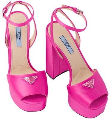 (Women) Prada 135mm Platform Sandals Begonia Pink Satin 1XP48B_049_F0638_F_135 Shop (Women) Prada 135mm Platform Sandals Begonia Pink Satin 1XP48B_049_F0638_F_135