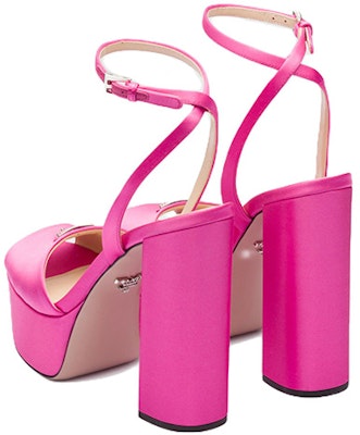 (Women) Prada 135mm Platform Sandals Begonia Pink Satin 1XP48B_049_F0638_F_135 Purchase (Women) Prada 135mm Platform Sandals Begonia Pink Satin 1XP48B_049_F0638_F_135