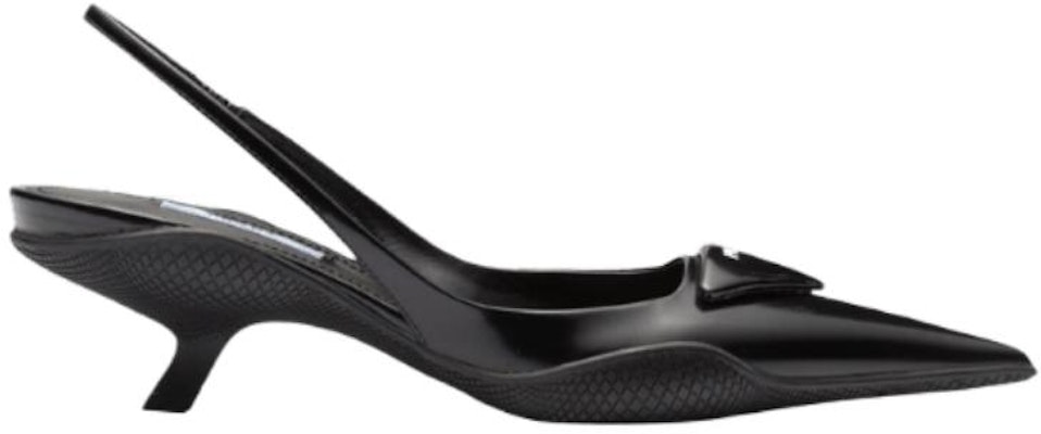 (Women) Prada 30mm Sling-Back Pumps Brushed Leather 'Black' 1I565M_055_F0002_F_A045 Order (Women) Prada 30mm Sling-Back Pumps Brushed Leather 'Black' 1I565M_055_F0002_F_A045