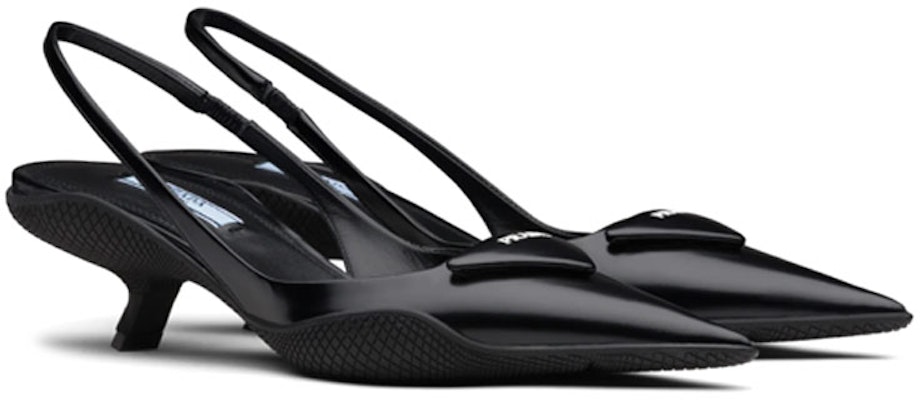 (Women) Prada 30mm Sling-Back Pumps Brushed Leather 'Black' 1I565M_055_F0002_F_A045 Lookbook (Women) Prada 30mm Sling-Back Pumps Brushed Leather 'Black' 1I565M_055_F0002_F_A045