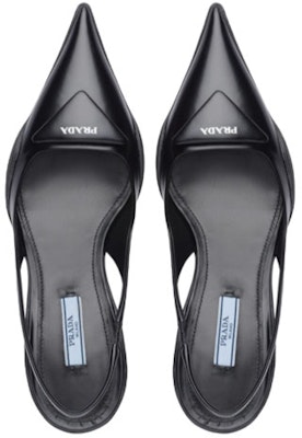 (Women) Prada 30mm Sling-Back Pumps Brushed Leather 'Black' 1I565M_055_F0002_F_A045 Purchase (Women) Prada 30mm Sling-Back Pumps Brushed Leather 'Black' 1I565M_055_F0002_F_A045