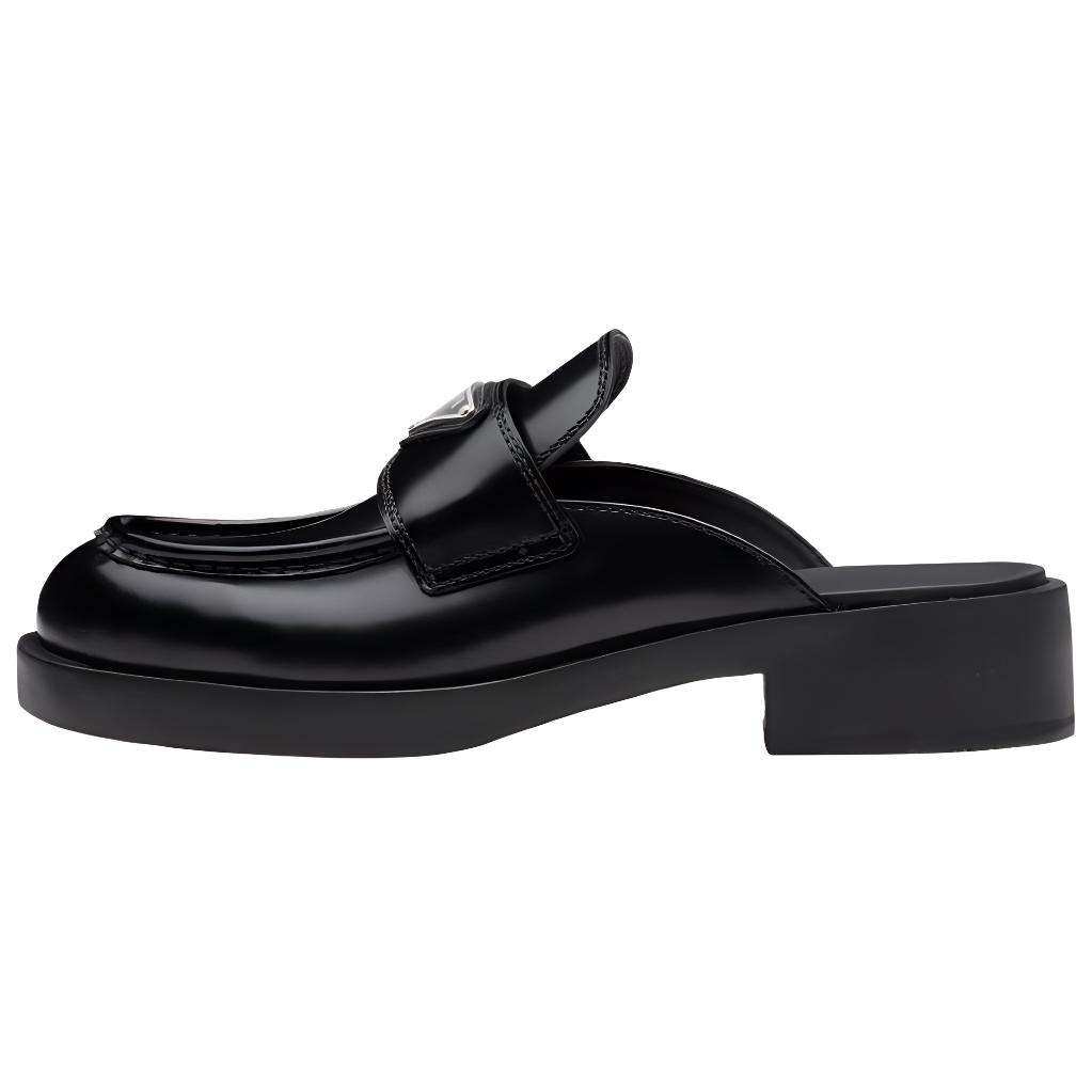 (Women) Prada 40mm Mule Black Brushed Leather 1D652M_ULS_F0002_F_040
