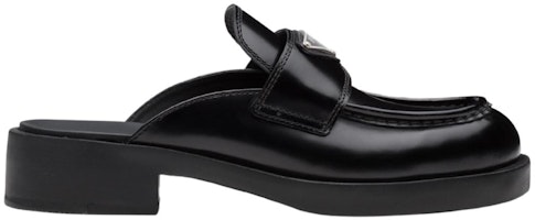 (W) Prada Mule Hitam Kulit Brushed 40mm 1D652M_ULS_F0002_F_040 Order (W) Prada Mule Hitam Kulit Brushed 40mm 1D652M_ULS_F0002_F_040