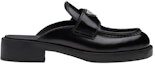 Order (W) Prada 40mm Mule Hitam Kulit Berus 1D652M_ULS_F0002_F_040