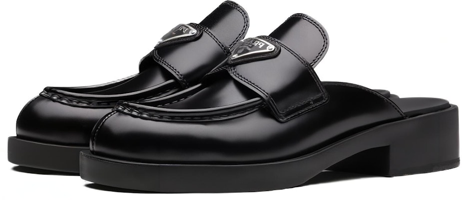(Women) Prada 40mm Mule Black Brushed Leather 1D652M_ULS_F0002_F_040 Lookbook (Women) Prada 40mm Mule Black Brushed Leather 1D652M_ULS_F0002_F_040