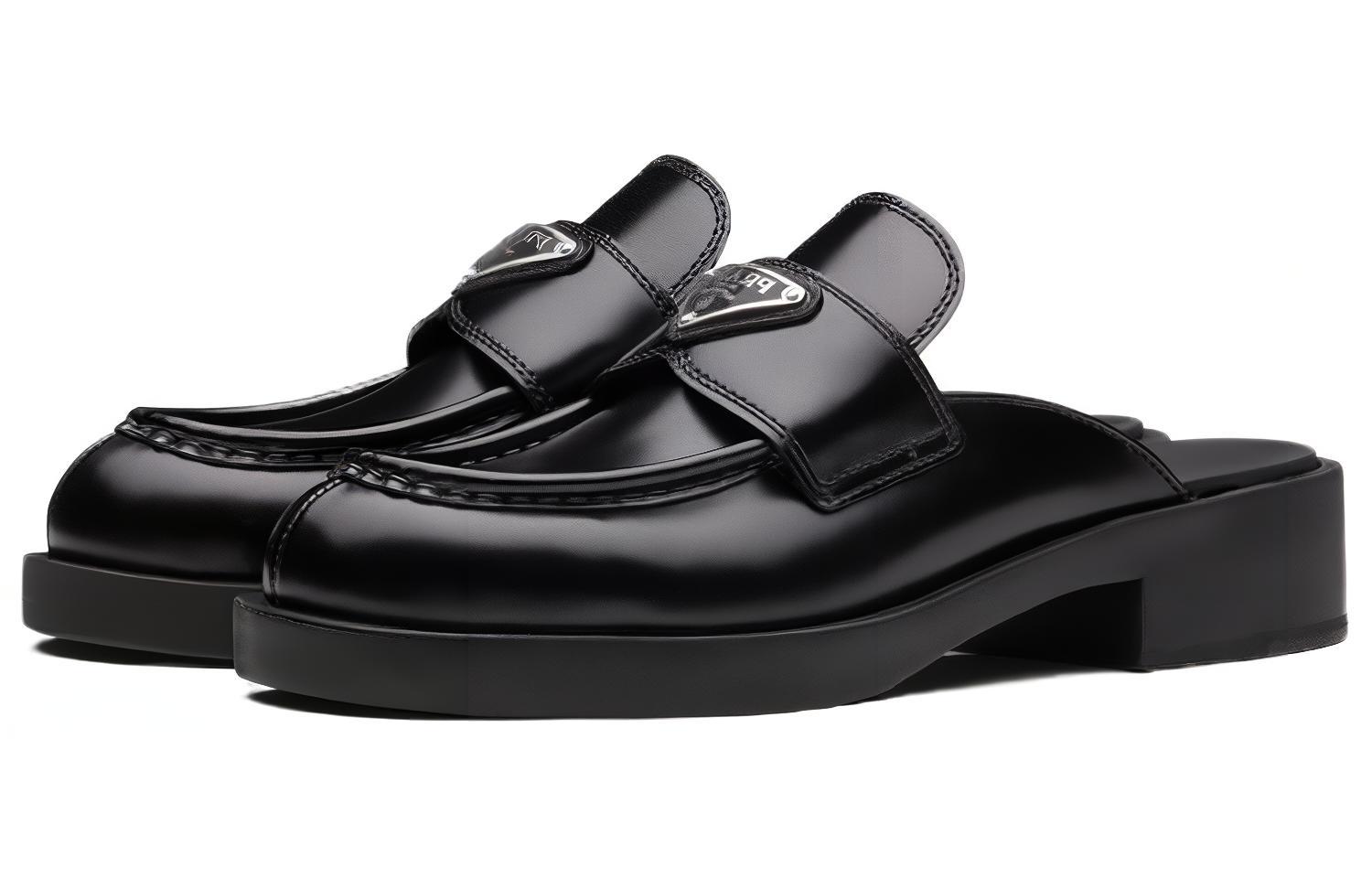 Lookbook (W) プラダ 40mm ミュール ブラッシュドレザー (黒) 1D652M_ULS_F0002_F_040