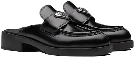 (W) Prada Mule Hitam Kulit Brushed 40mm 1D652M_ULS_F0002_F_040 Shop (W) Prada Mule Hitam Kulit Brushed 40mm 1D652M_ULS_F0002_F_040