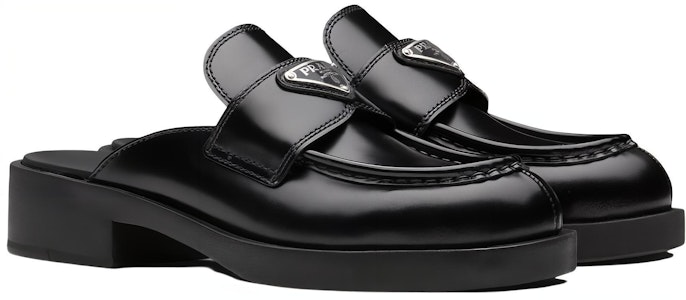 (W) 프라다 40mm 브러시드 가죽 뮬 (블랙) 1D652M_ULS_F0002_F_040 Shop (W) 프라다 40mm 브러시드 가죽 뮬 (블랙) 1D652M_ULS_F0002_F_040