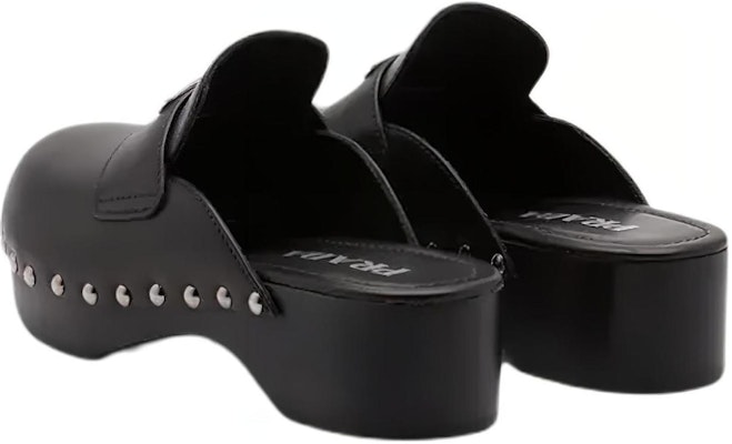 (Women) Prada 45mm Studded Clogs Black Leather 1Z794M_248_F0002_F_045 Shop (Women) Prada 45mm Studded Clogs Black Leather 1Z794M_248_F0002_F_045