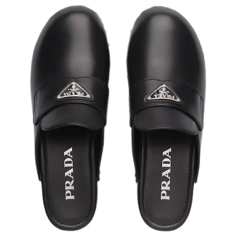 Purchase (W) Prada 45mm Studded Clogs Zwart Leer Klompen 1Z794M_248_F0002_F_045