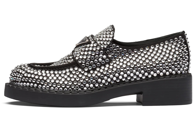 Buy (W) Prada Loafer Satin Hitam Kristal 50mm 1D752M_2AWL_F0T7O_F_B050