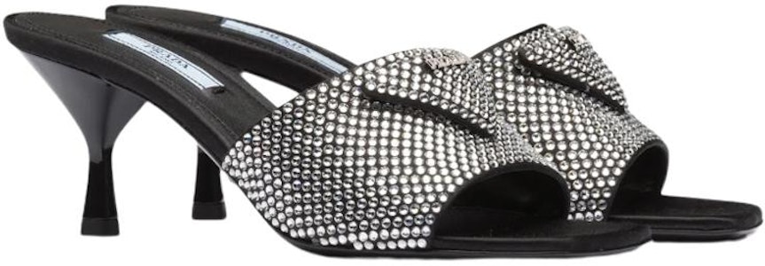 (W) Sandalias de Tacón Prada 65mm Cristal Negro Satén 1XX608_2AWL_F0T7O_F_065 Lookbook (W) Sandalias de Tacón Prada 65mm Cristal Negro Satén 1XX608_2AWL_F0T7O_F_065